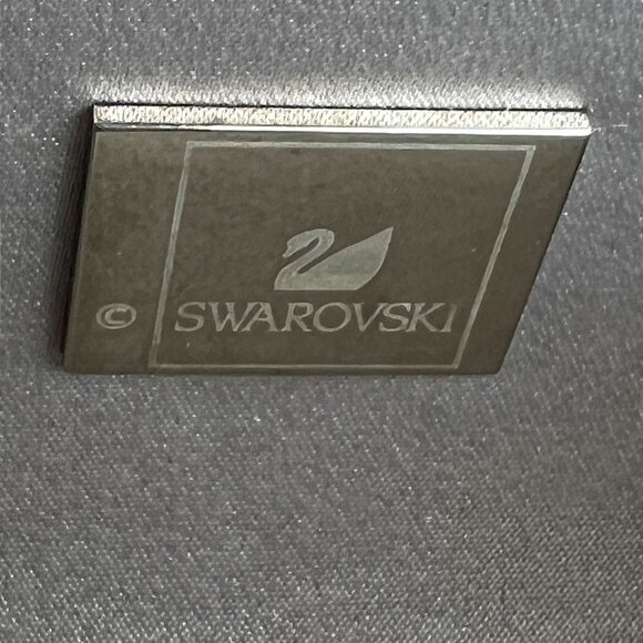 SWAROVSKI Authentic Silver Crystal Evening Bag Clutch Silk Lining Retired Rare - Picture 4 of 16